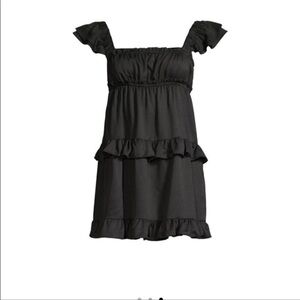 WeWoreWhat Black Flirty Ruffle Dress